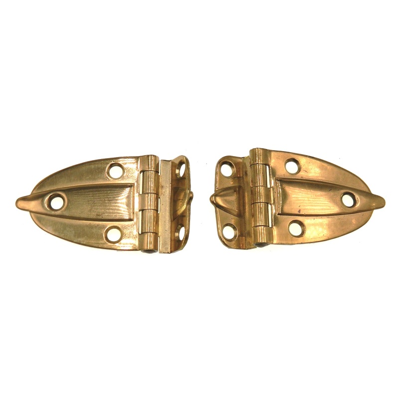Pair Vintage Amerock Brass 3/8 Offset Surface Cabinet Hinges EO3082-3