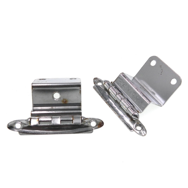 Pair Vintage Amerock Polished Chromium 3/4 Inset Hinges Non Self-Closing E7634