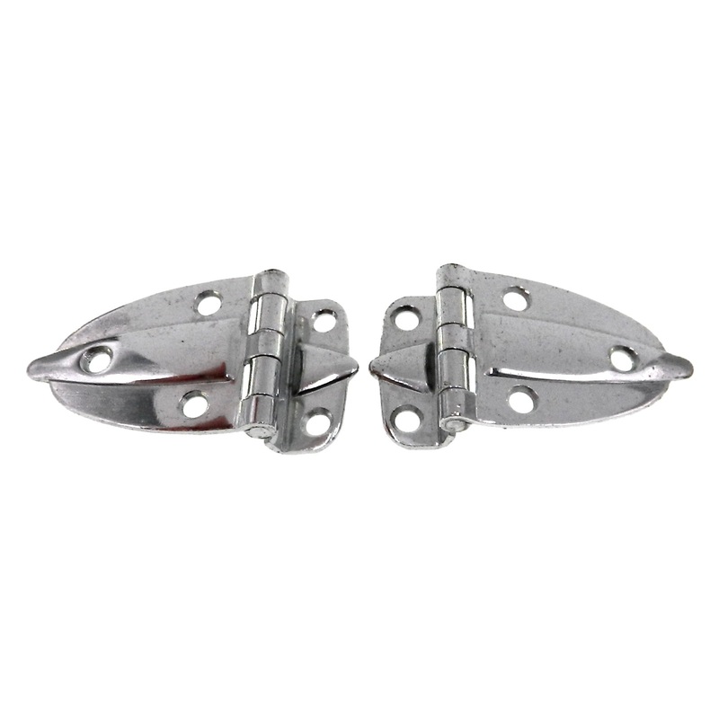 Pair Vintage Amerock Polished Chromium 3/8 Offset Surface Cabinet Hinges E3082