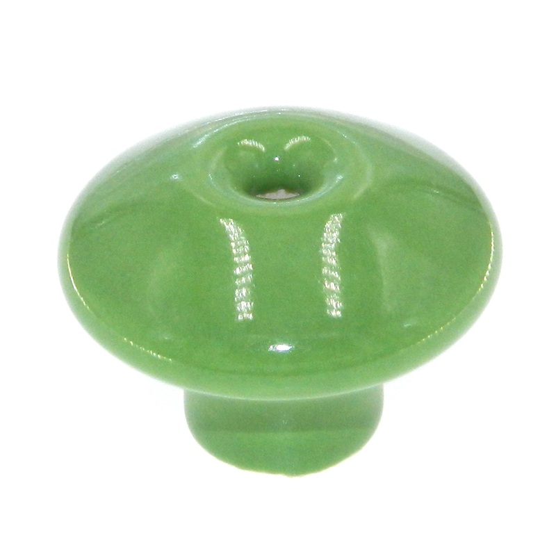 Vintage Amerock BP707-GN Green 1 1/4 Ceramic Cabinet Knob with Brass Screw