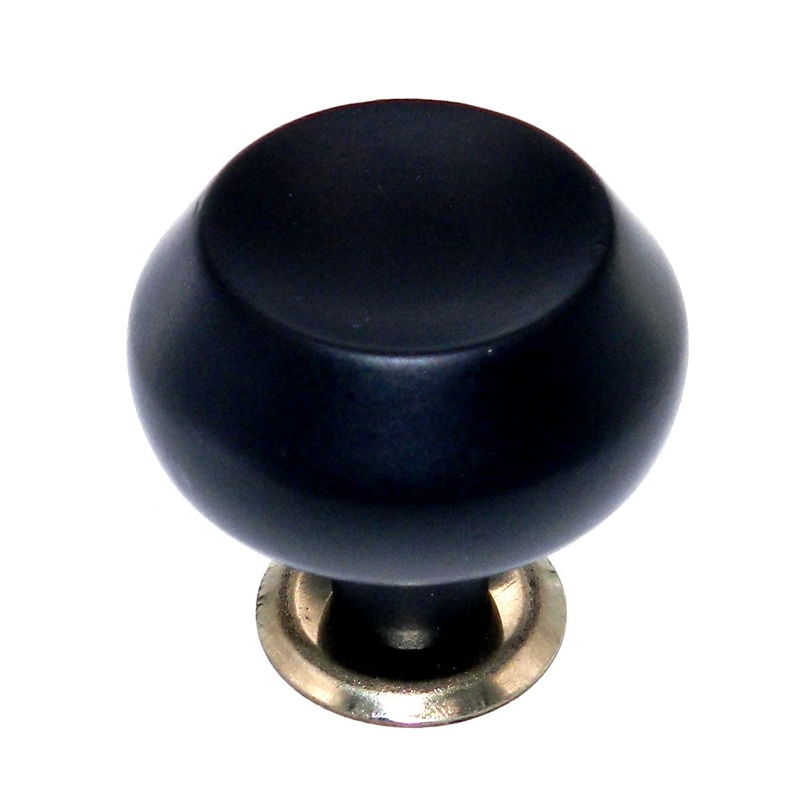 Vintage Amerock Contemporary Ebony Black 1 1/8 Round Cabinet Knob A527-D