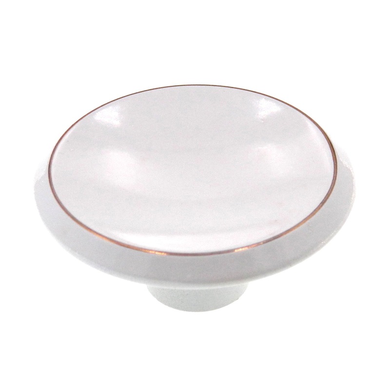 Vintage Amerock Heirloom Ceramoid White 2 Round Cabinet Knob BP554-C1