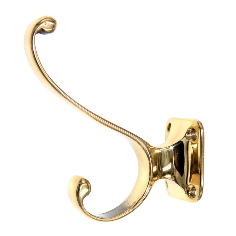 Vintage Amerock Solid Brass 3 1/2 Wall Hook for Coat, Hat, Robe BP404C