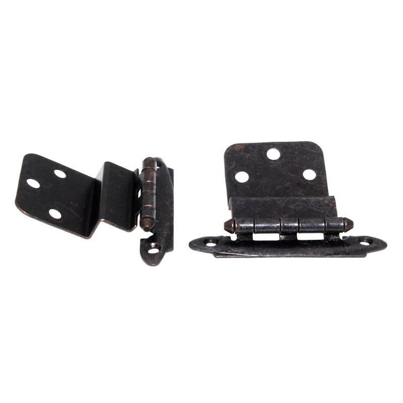 Pair 3/8 Inset Hinges 1/2 Lip Overlay Face Mount Oil-Rubbed Bronze 15T-ORB