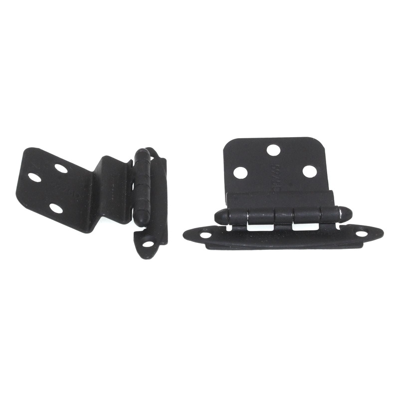 Pair Amerock 3/8 Inset Hinge Flat Black Face Mount Free Swinging BPR3417FB