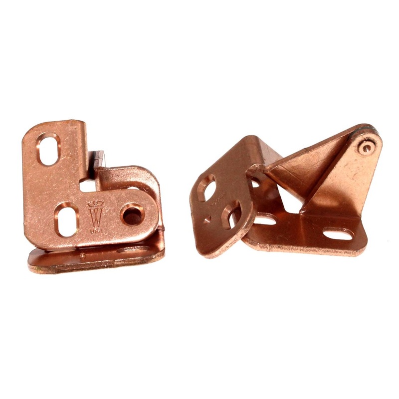 Pair Washington Steel Polished Copper Pivot Pin Hinges 3/4 Door C1032 1033-CU