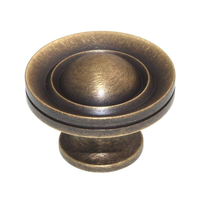 Solid Brass 1 1/2 Classic Brass Hutter Ring Cabinet Knob 1056