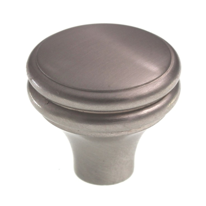 Solid Brass 1 1/4 Classic Brass Hutter Round Cabinet Knob Satin Nickel 1154SN