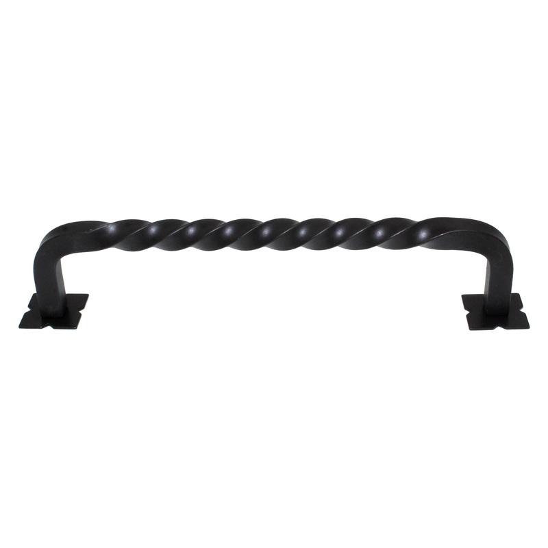 Top Knobs Normandy Twist Cabinet Pull and Backplates 6 Ctr Patina Black M737