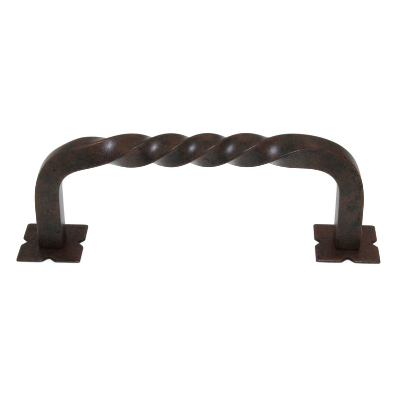 Top Knobs Normandy Twist Pull and Backplates 3 3/4 (96mm) Ctr Patina Rouge M711