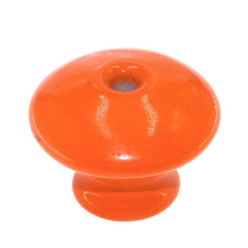 Vintage Amerock BP707-OR Orange 1 1/4 Ceramic Cabinet Knob with Brass Screw