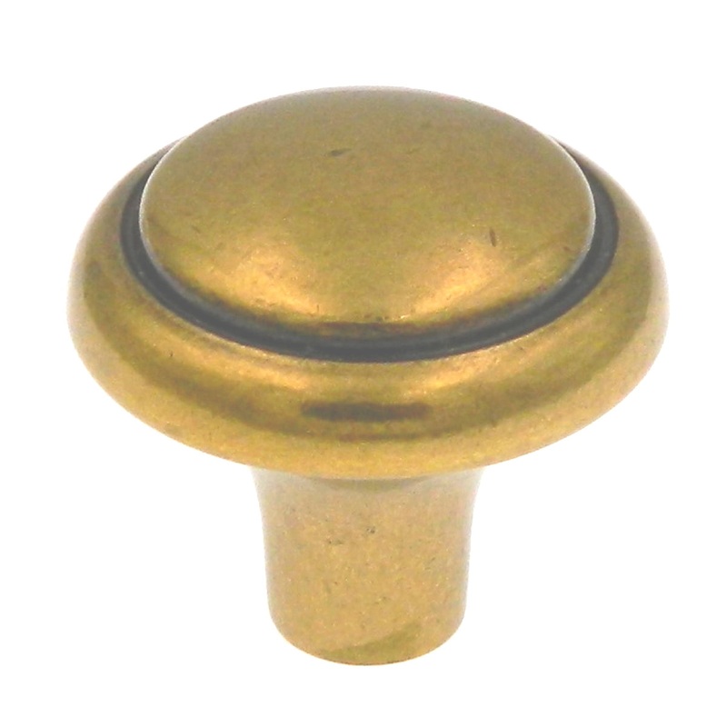 Amerock BP1308-O77 Burnished Brass 1 1/8 Brass & Sterling Traditions Knob