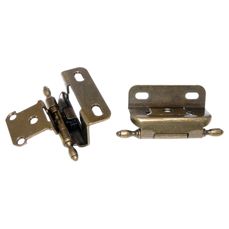 Amerock Brass Partial Wrap Hinges 1/2 Overlay T1 Tip, Self-Closing BP7550T1-O77