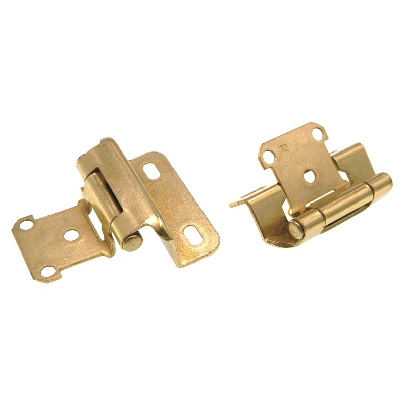 Amerock Polished Brass Partial Wrap Hinges 3/8 Overlay Self-Closing BP7534-3