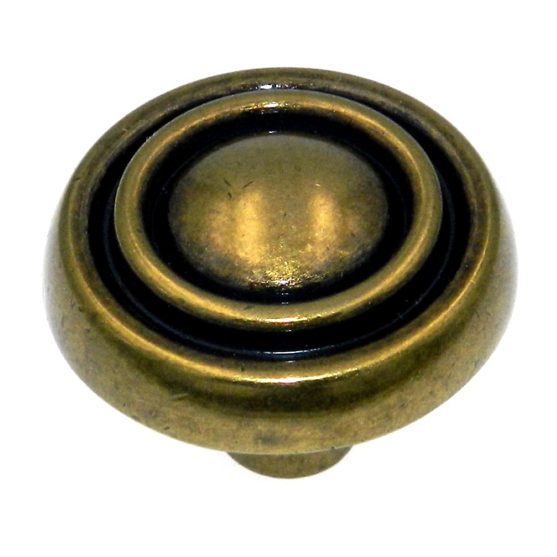Amerock Sterling Traditions Burnished Brass 1 1/8 Cabinet Pull Knob BP1306-O77
