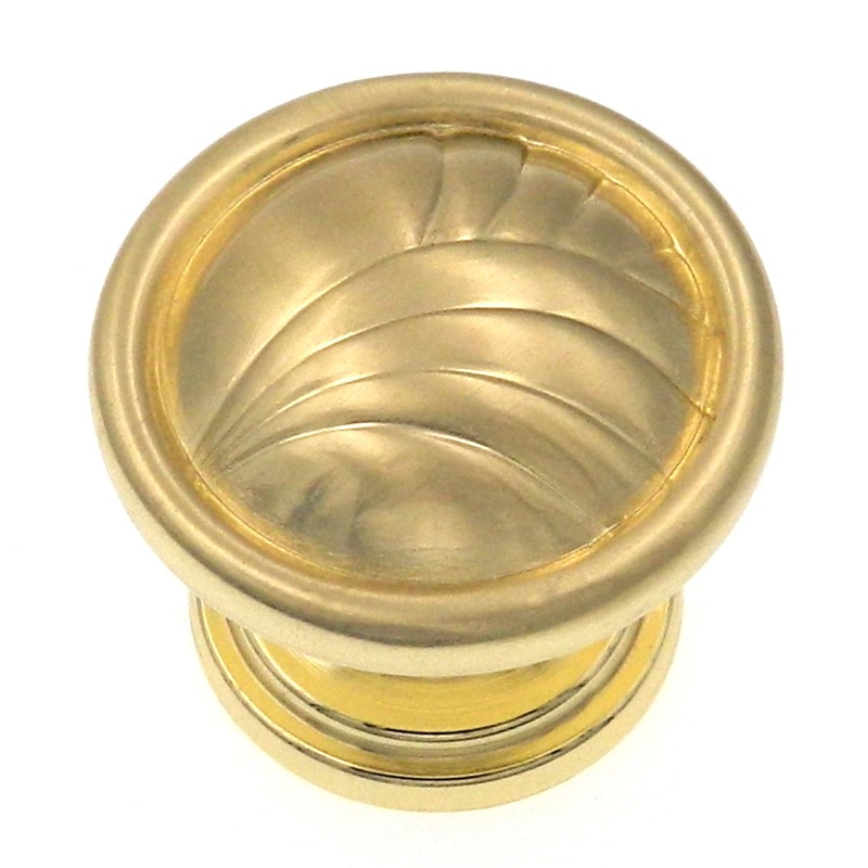 Amerock True Elegance Brushed Brass 1 1/2 Etched Cabinet Pull Knob BP1356O74