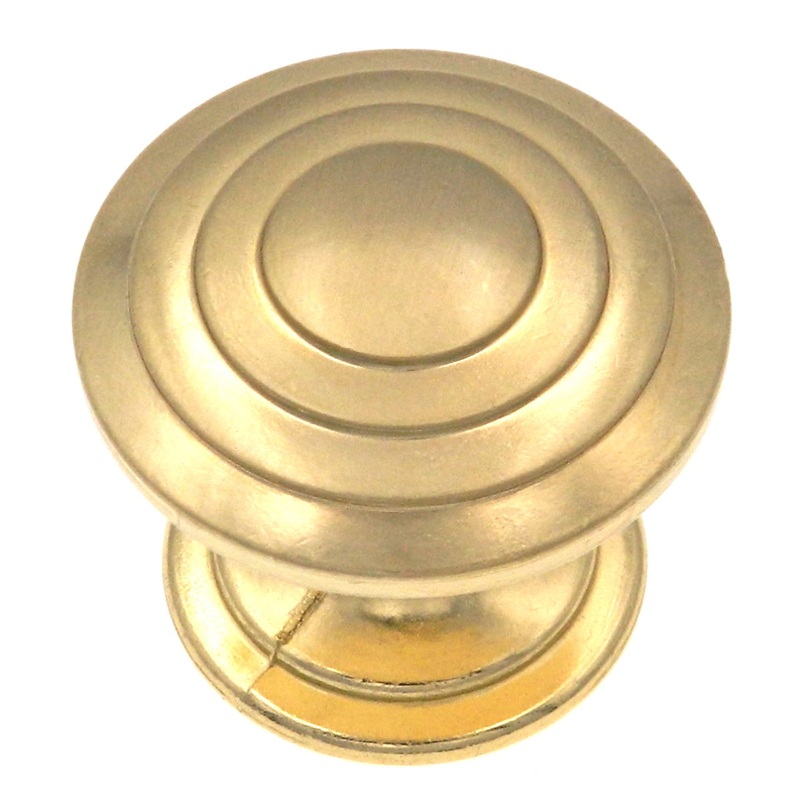 Amerock True Elegance Brushed Brass 1 1/4 Ringed Cabinet Pull Knob BP1354O74
