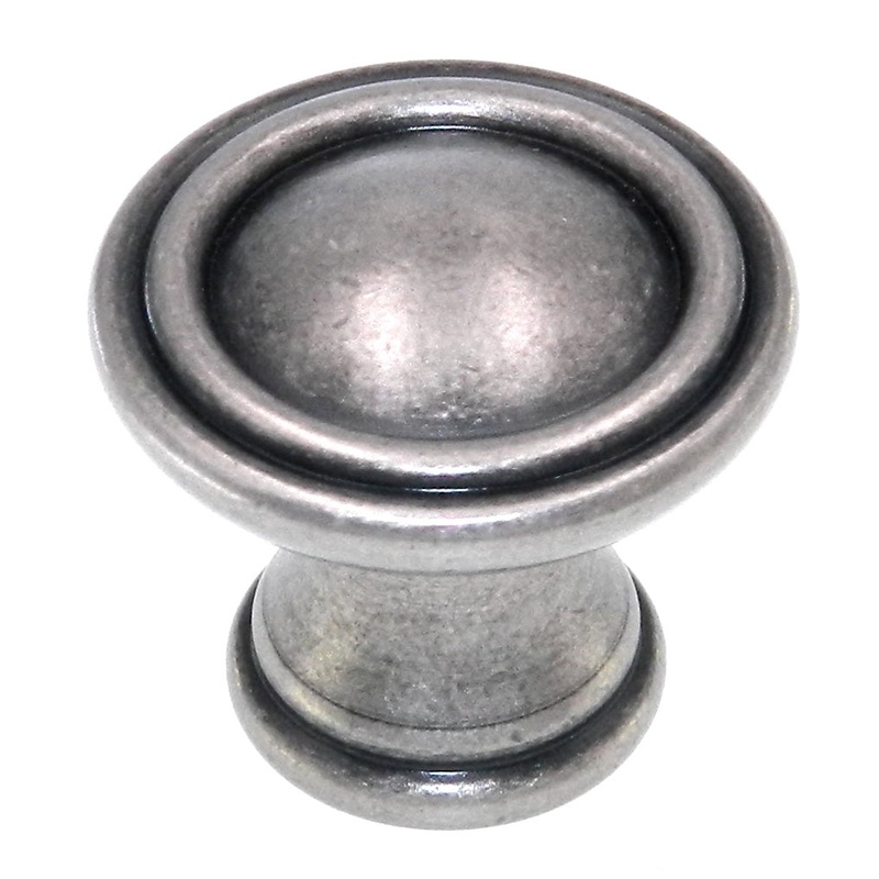 Amerock Vasari Antique Nickel 1 1/4 Round Disc Cabinet Knob BP24009-AN