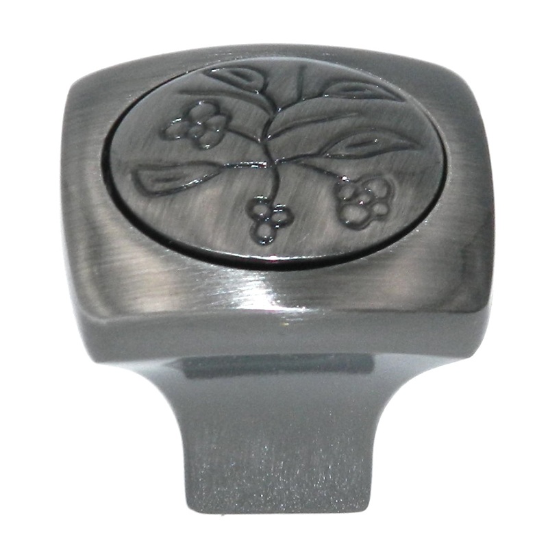 Amerock Vineyard Pewter 1 1/8 Leaf Cabinet Pull Square Knob BP4475PWT