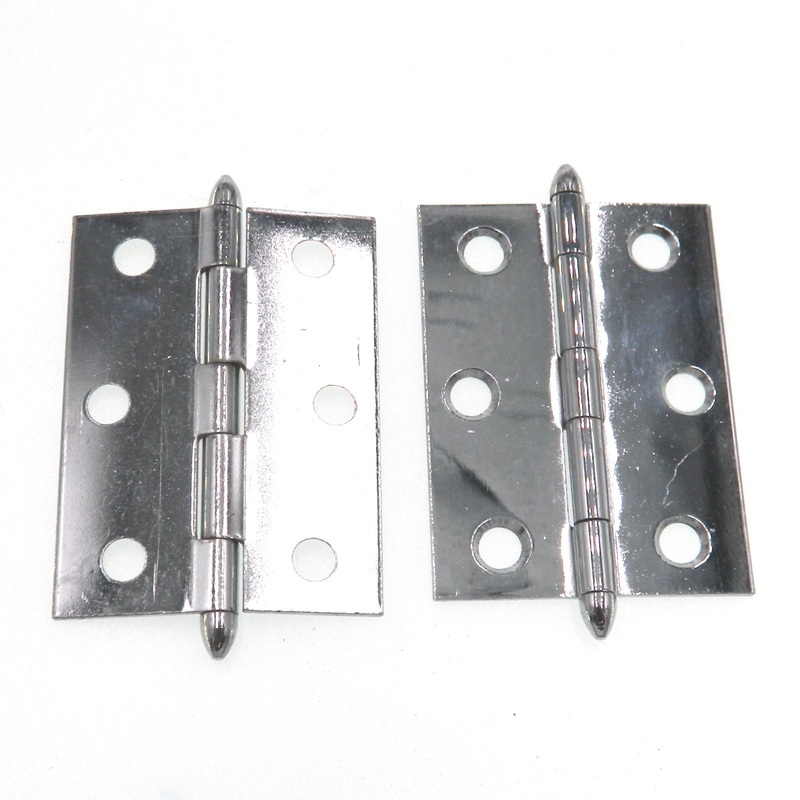 Amerock Vintage Butt Hinge Polished Chromium 2 1/2 Joint 6 Crescent Holes E7525