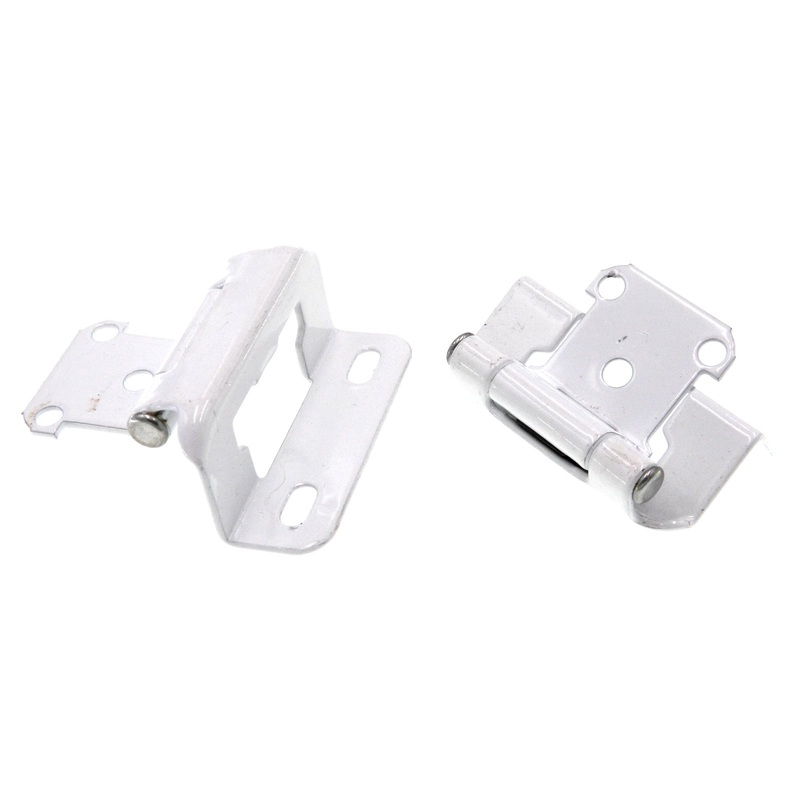 Amerock White Partial Wrap Hinges 1/2 Overlay Self-Closing BP7550-W