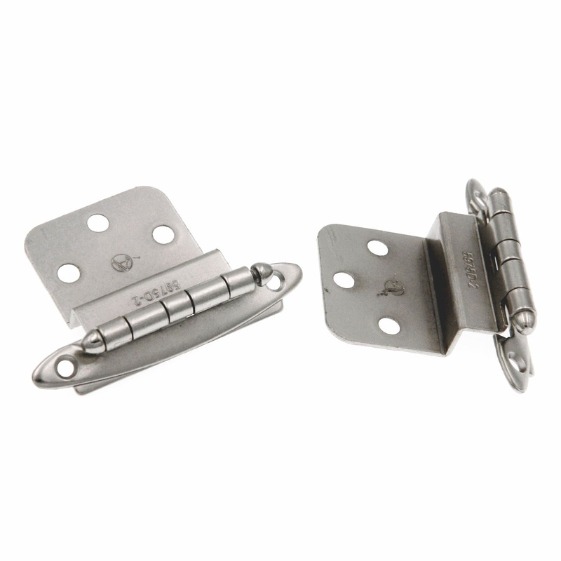 Pair Amerock 3/8 Inset Hinge Satin Nickel Face Mount Free Swinging BPR3417G10