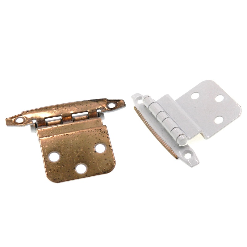 Pair Amerock Patrician Golden White 3/8 Inset Hinges Non Self-Closing BP7536-C1