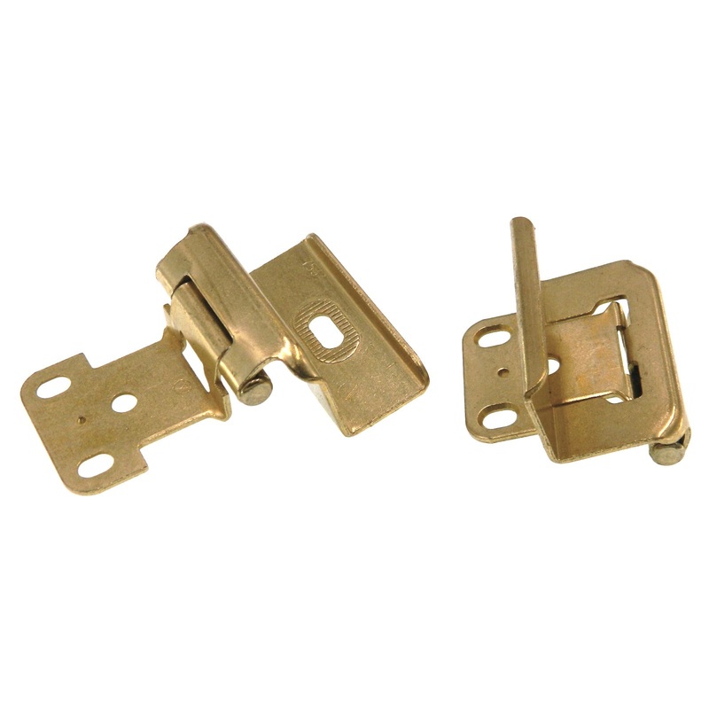Pair Amerock Polished Brass Full Wrap Hinges 5/8 Overlay Self-Closing BP7533-3