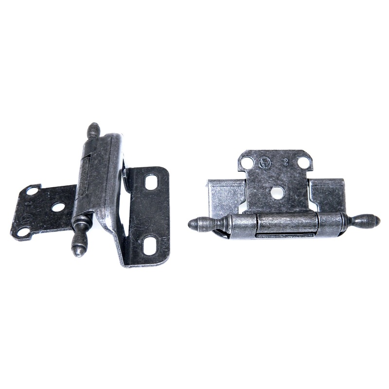 Pair Amerock Wrought Iron Wrap Hinges 1/2 Overlay T1 Tip Self-Closing BP7550T1WI