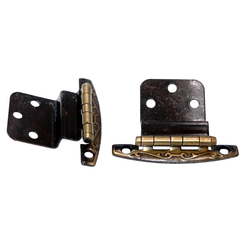 Pair of Amerock Antique English 3/8 Inset Hinges Non Self-Closing BP7528-AE