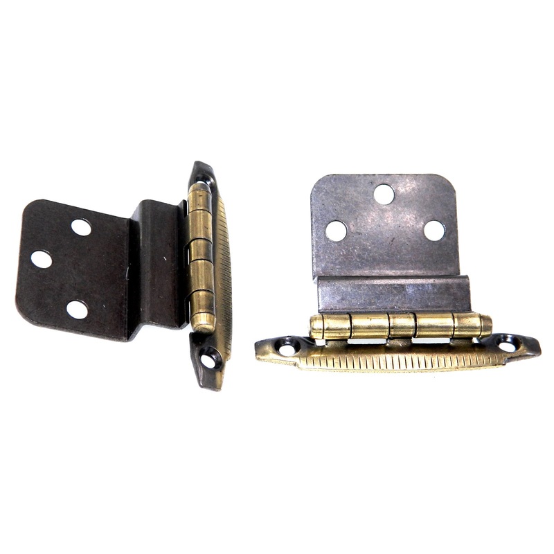 Pair of Amerock Antique English 3/8 Inset Hinges Non Self-Closing BP7536-AE