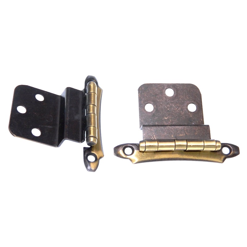 Pair of Amerock Antique English 3/8 Inset Hinges Non Self-Closing BP7538-AE