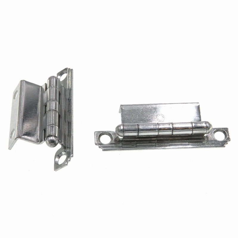 Pair of Amerock Art Deco Polished Chrome Hinges 3/8 Inset or More Non Self-Closing E7610