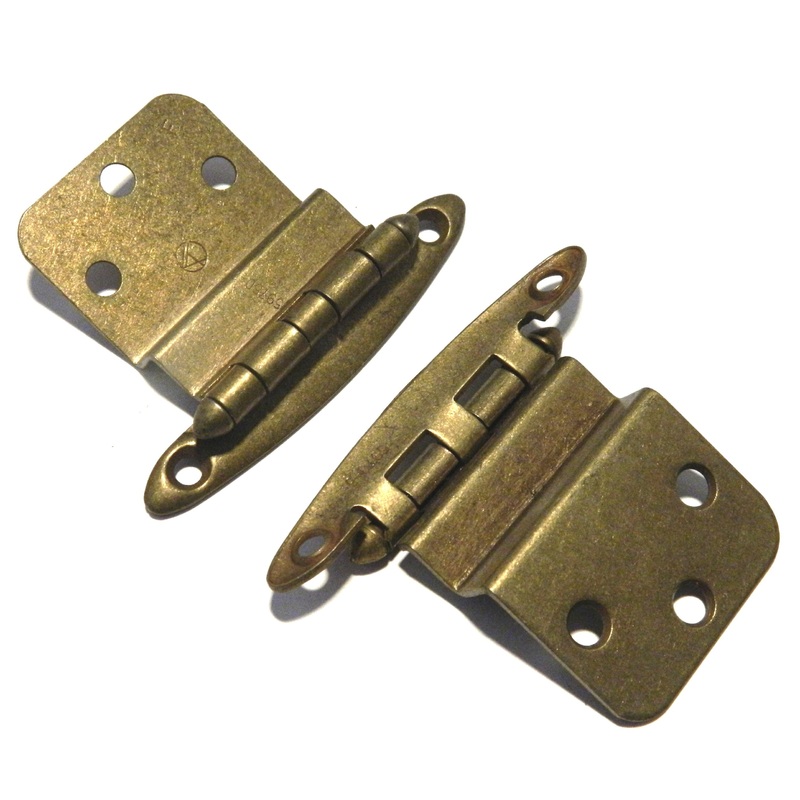 Pair of Amerock Burnished Brass 3/8 Inset Hinges Non Self-Closing BP7636-BB