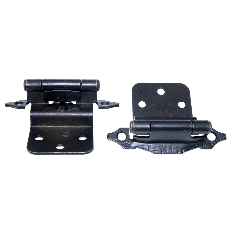Pair of Amerock Colonial Black 3/8 Inset Hinges Self-Closing BP7338-CB