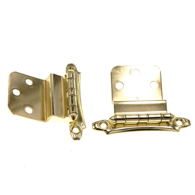 Pair of Amerock Polished Brass 3/8 Inset Hinges Non Self-Closing BP7538-3