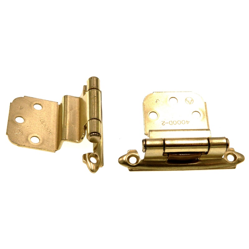 Pair of Amerock Polished Brass 3/8 Inset Hinges Self-Closing BP7628-3