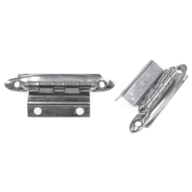 Pair of Amerock Polished Chrome Hinges 3/8 Inset or More Non Self-Closing E7608