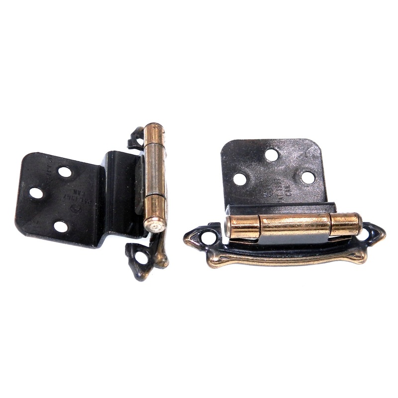 Pair of Amerock Regency Bronze 3/8 Inset Hinges Self-Closing BP7328-RB