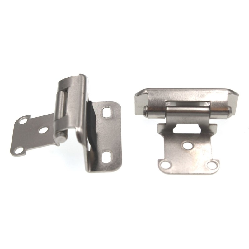 Pair of Amerock Satin Nickel Partial Wrap 1/2 Overlay Cabinet Hinges BP7550-G10