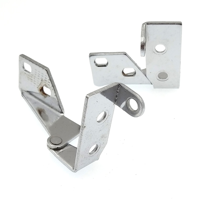 Pair Washington Polished Chrome Knife-Pivot Pin Hinges Top, Bottom Mount 1031-26