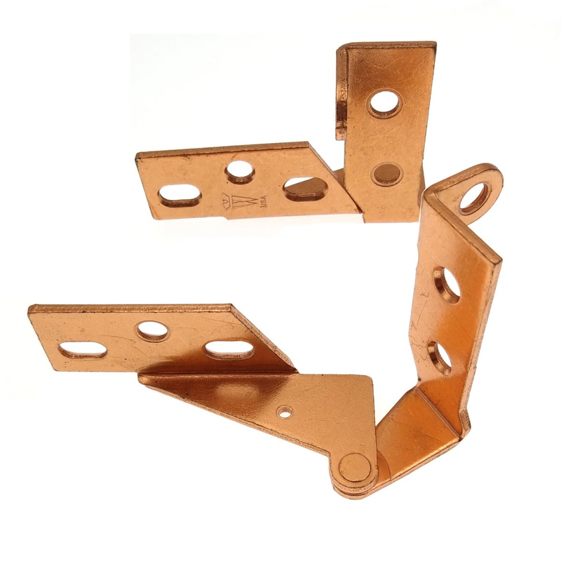 Pair Washington Polished Copper Knife-Pivot Pin Hinges Top, Bottom Mount 1031-CU