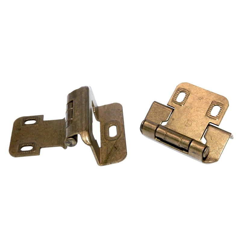 Amerock Burnished Brass Partial Wrap Hinges 1/2 Overlay Self-Closing BP7579-BB
