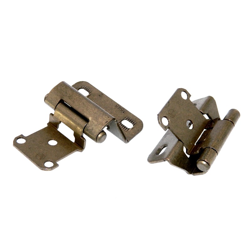Amerock Burnished Brass Partial Wrap Hinges 1/4 Overlay Self-Closing BP7566-BB