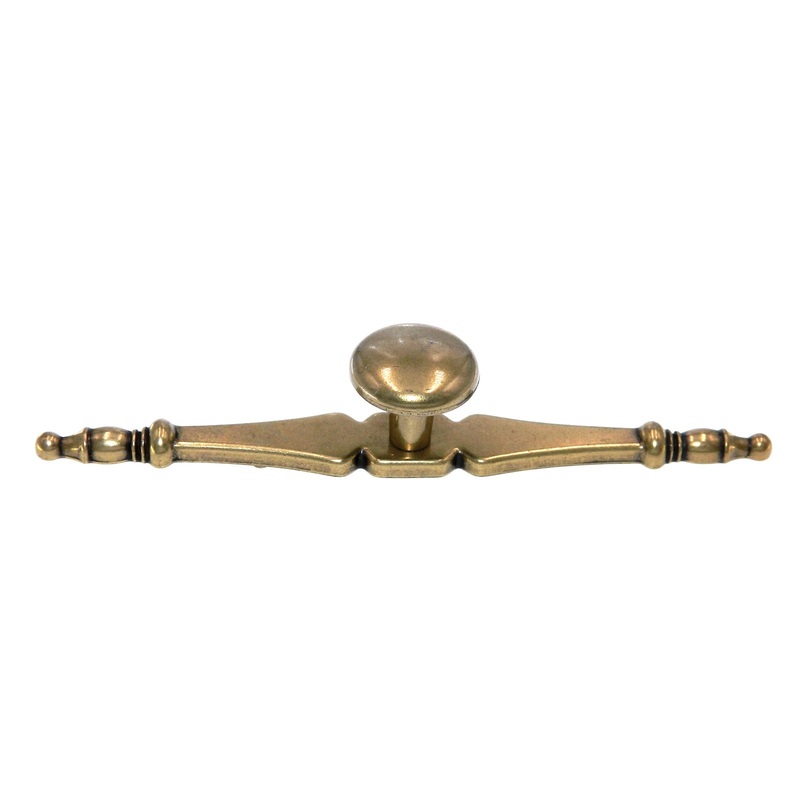 Amerock Legacy Burnished Brass Round Cabinet Knob with 6 1/4 Backplate PK547-BB