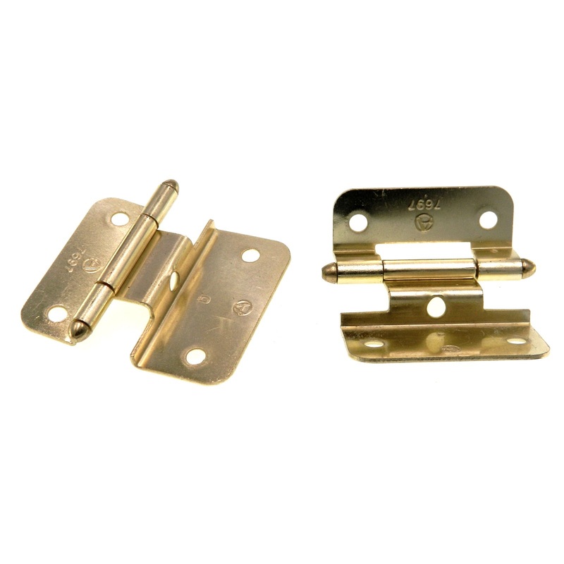 Amerock Polished Brass Partial Wrap Hinges 3/8 Inset Bullet Tip BP7697-3