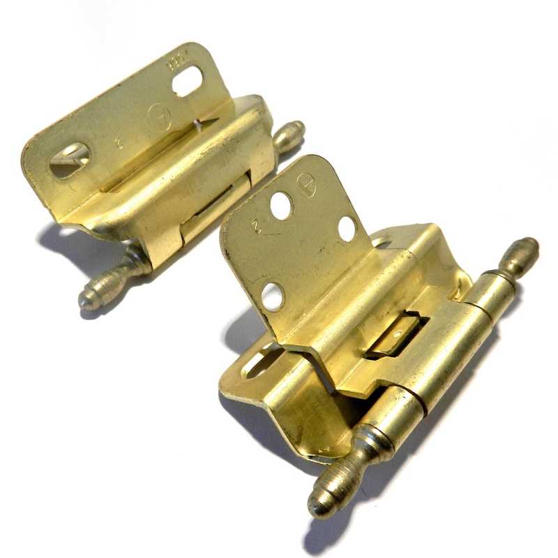 Amerock Sterling Brass Partial Wrap Hinges 3/8 Inset Self-Closing BP7565T1-O74