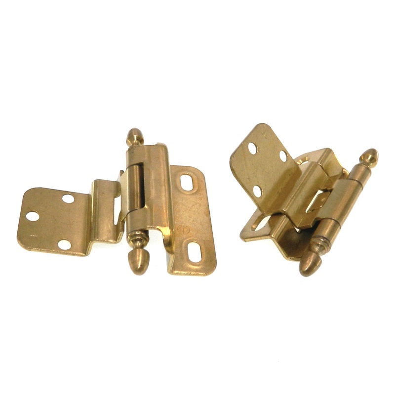 Amerock Sterling Brass Partial Wrap Hinges 3/8 Inset Self-Closing BP7565T2-O74