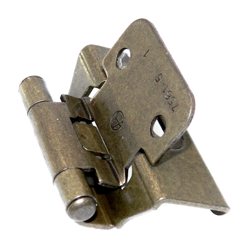 Pair Amerock Burnished Brass Full Wrap Hinges 1/4 Overlay Self-Closing BP7567-BB