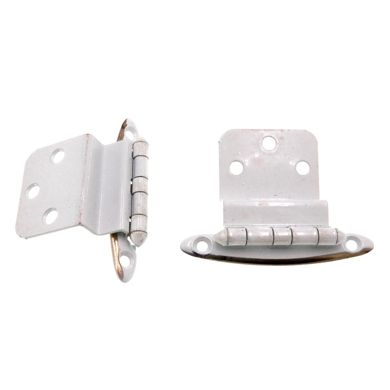 Pair of Amerock Ceramoid White Gold 3/8 Inset Hinges Non Self-Closing BP7636-C1